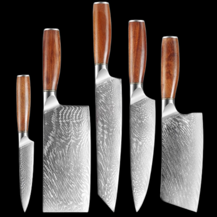 Damascus Steel Handmade Wooden Handle Knife Sets