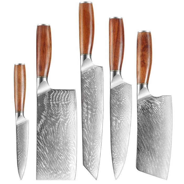 Damascus Steel Handmade Wooden Handle Knife Sets