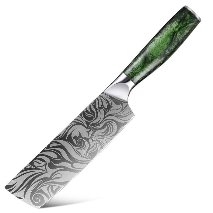 Kitchen Knife Sets Laser Damascus Pattern Sharp Knives