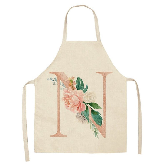 Pink Letter Flower Apron