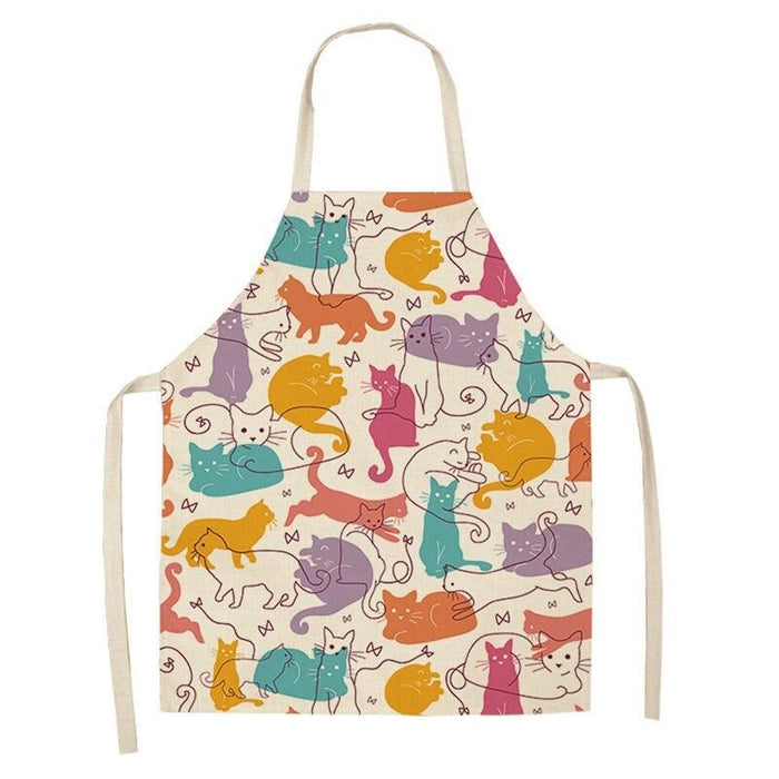 Cartoon Cat Cleaning Apron