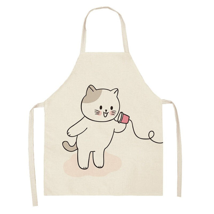 Cooking Cat Printed Sleeveless Apron