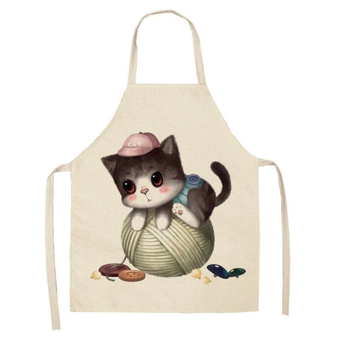 Cartoon Cat Cleaning Apron