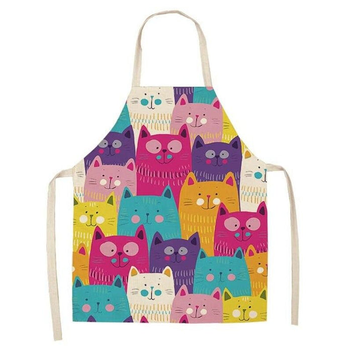 Cartoon Cat Cleaning Apron