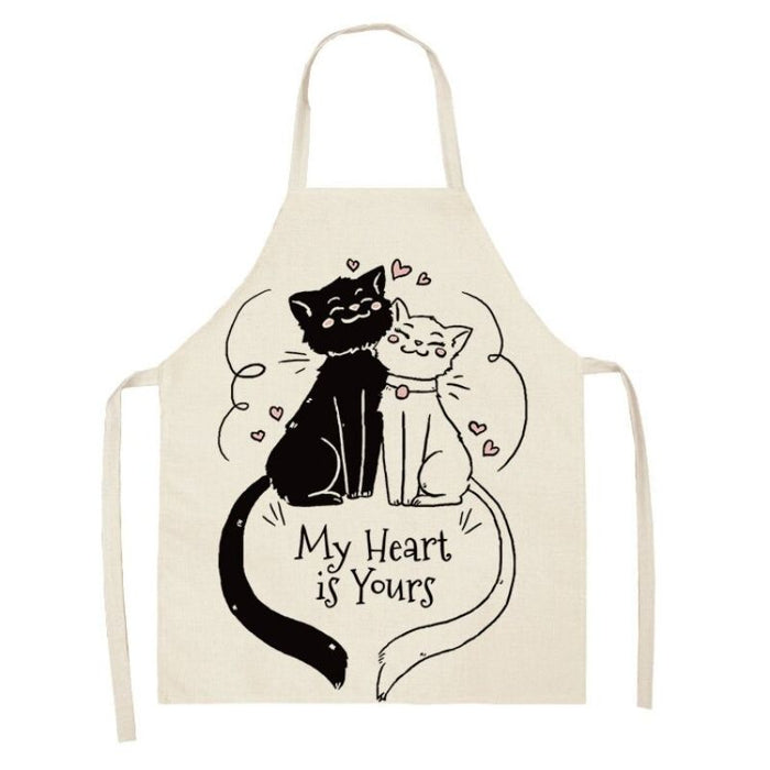 Cartoon Cat Cleaning Apron