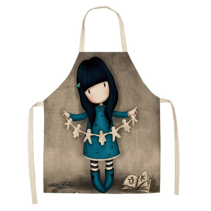 Kitchen Apron Printed Cartoon Girl