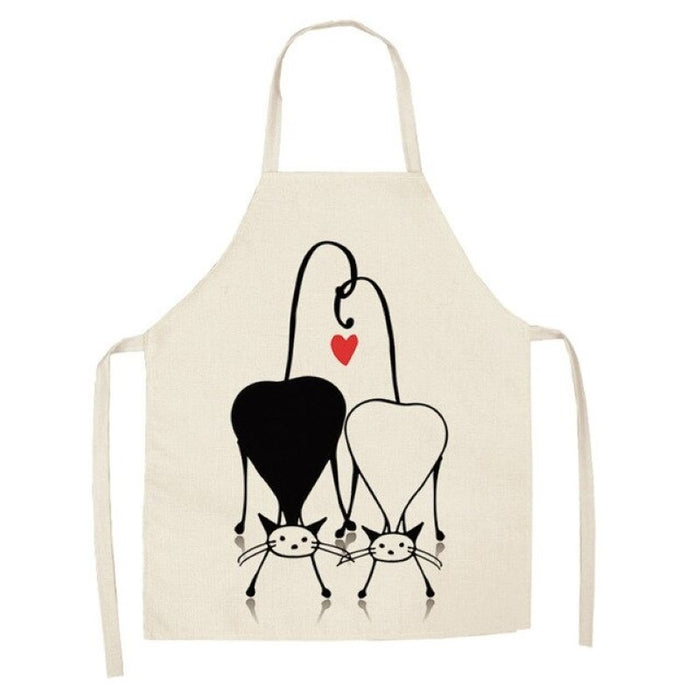 Cartoon Cat Cotton and Linen Apron