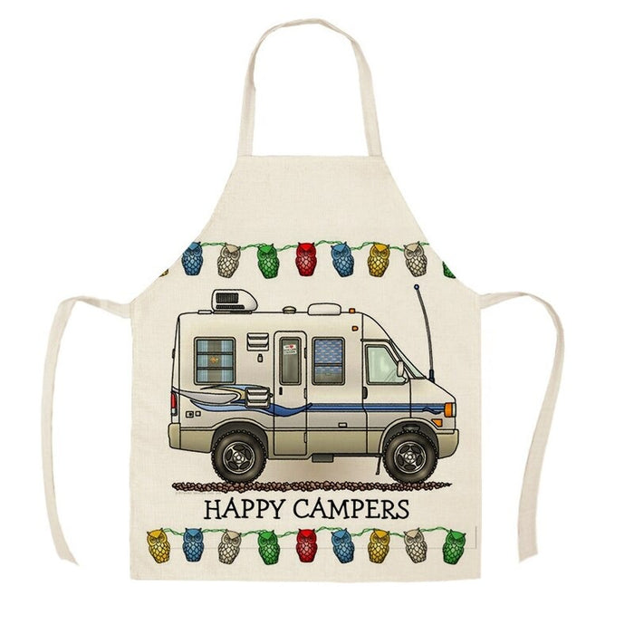 Printed Camping Vans Sleeveless Aprons