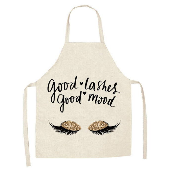 Cartoon Eyelashes Pattern Kitchen Apron