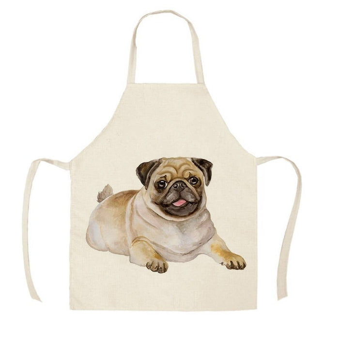 Sleeveless Dog Printed Aprons