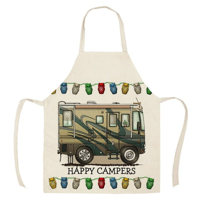 Printed Camping Vans Sleeveless Aprons