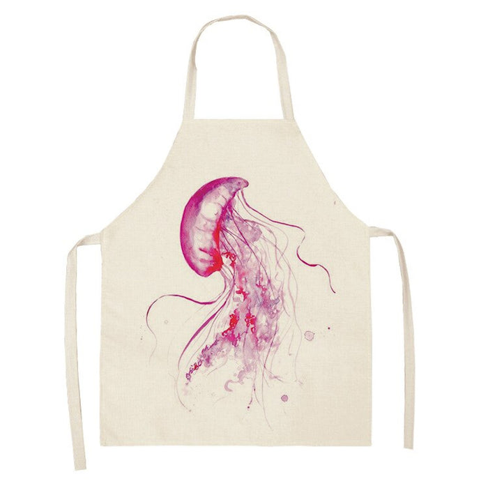 Sea Animals Print Kitchen Apron