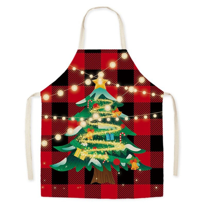 Christmas Theme Linen Apron