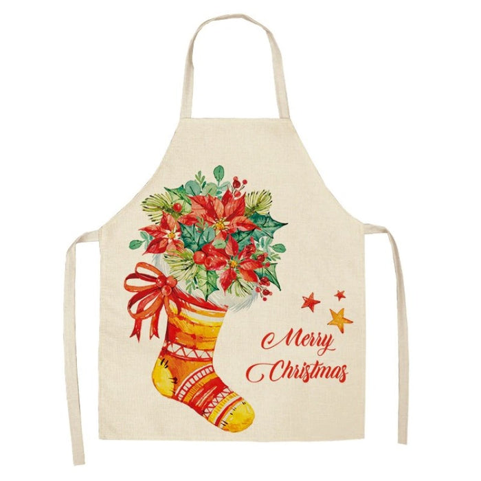 Creative Christmas Printed Women Kitchen Aprons