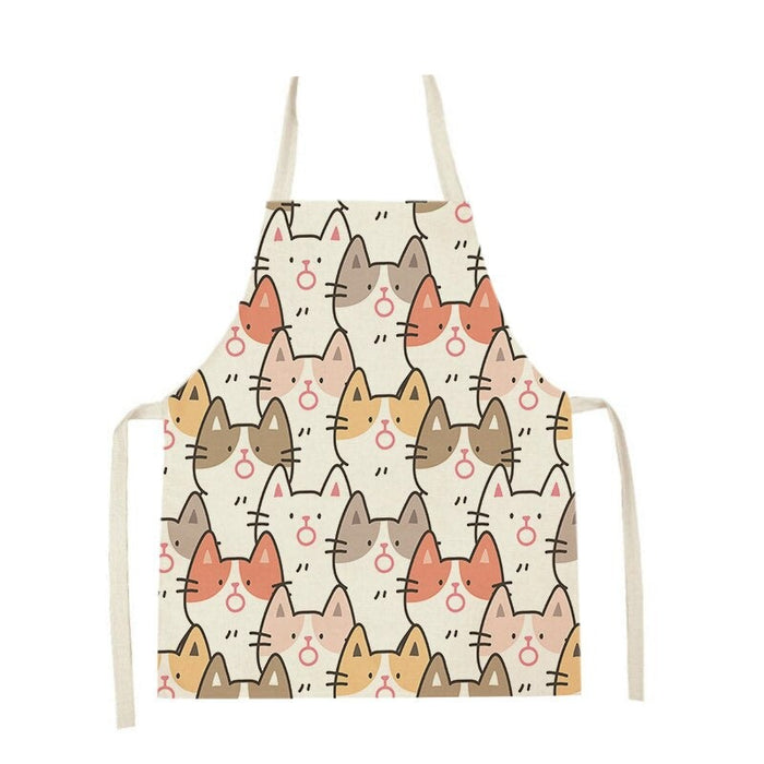 Cat Graphic Print Home Apron