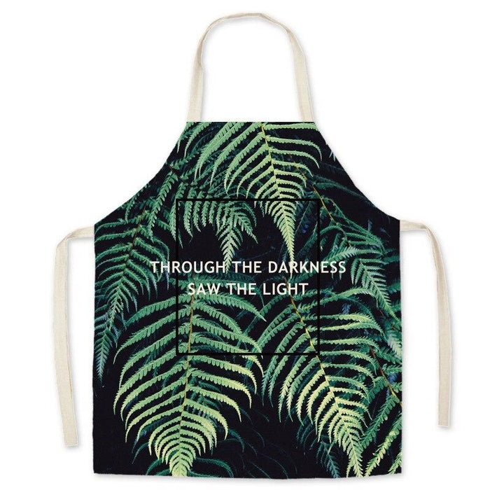 Leaf Printed Sleeveless Aprons