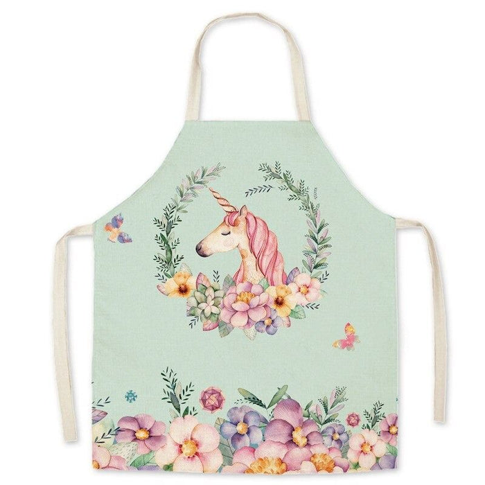 Leaf Printed Sleeveless Aprons