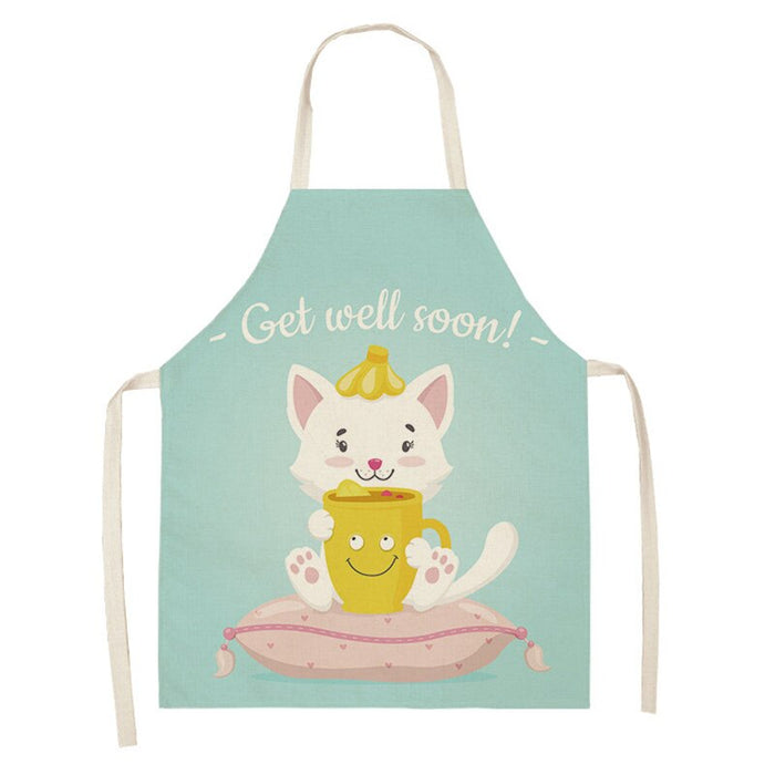 Cooking Cat Printed Sleeveless Apron