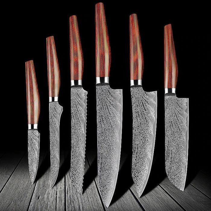 Bread Slicing Filleting Santoku Chef's Knife Set