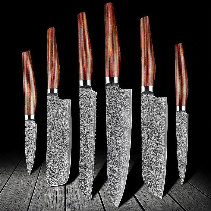 Bread Slicing Filleting Santoku Chef's Knife Set