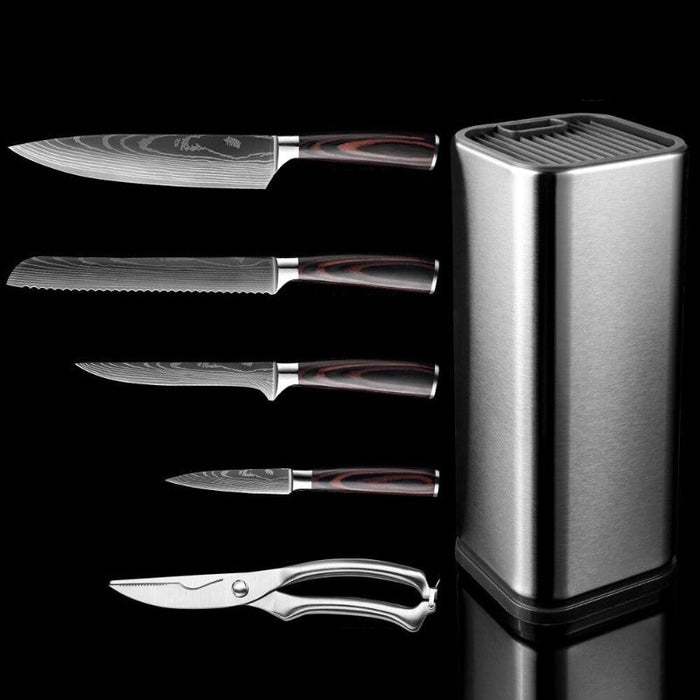 Stainless Steel Kitchen Knife Set With Knife Holder