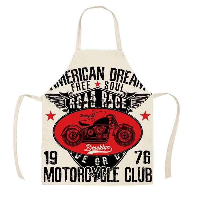 Retro Motorcycle Printed Apron