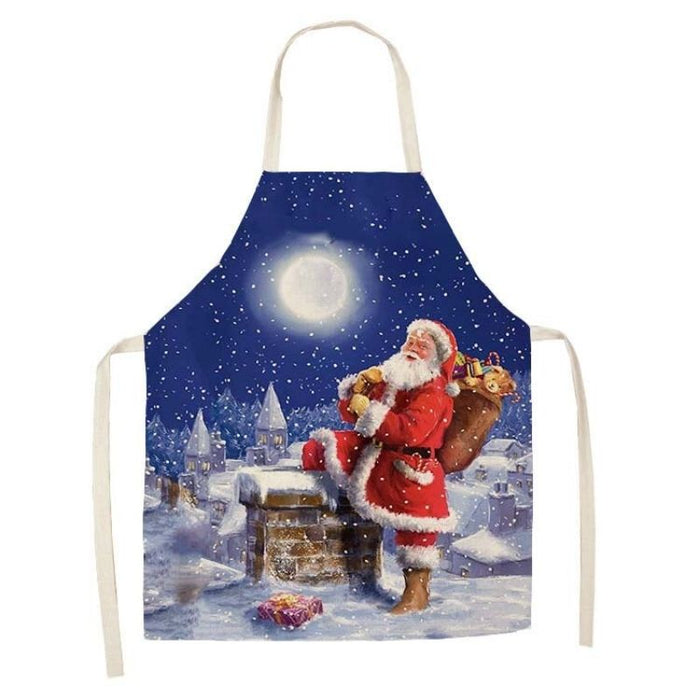 Santa Printed Home Sleeveless Aprons