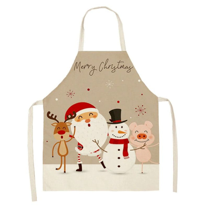 Unisex Santa's Deer Cotton Aprons