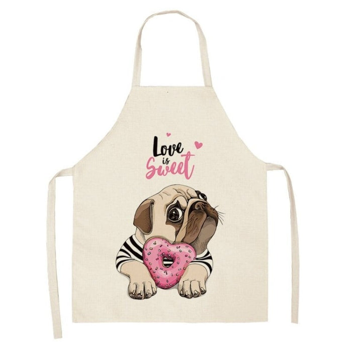 Pug Graphic Print Apron