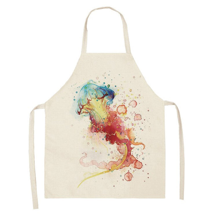 Sea Animals Print Kitchen Apron