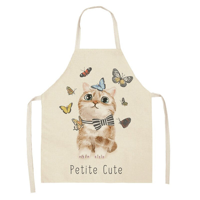 Cooking Cartoon Cat Print Sleeveless Apron