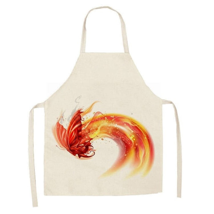 Kitchen Printed Sleeveless Cotton Linen Apron