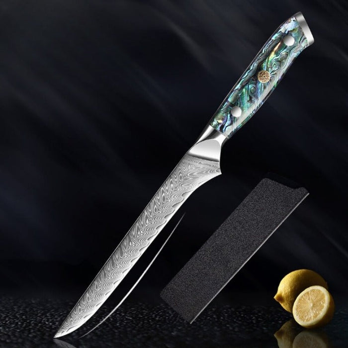 Damascus Steel Kitchen knife Sets With Exquisite Shell Handle