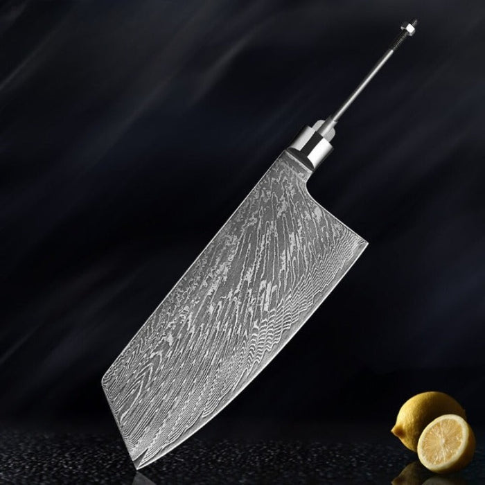 Damascus Steel High Hardness Blank Blades Kitchen Knives Set