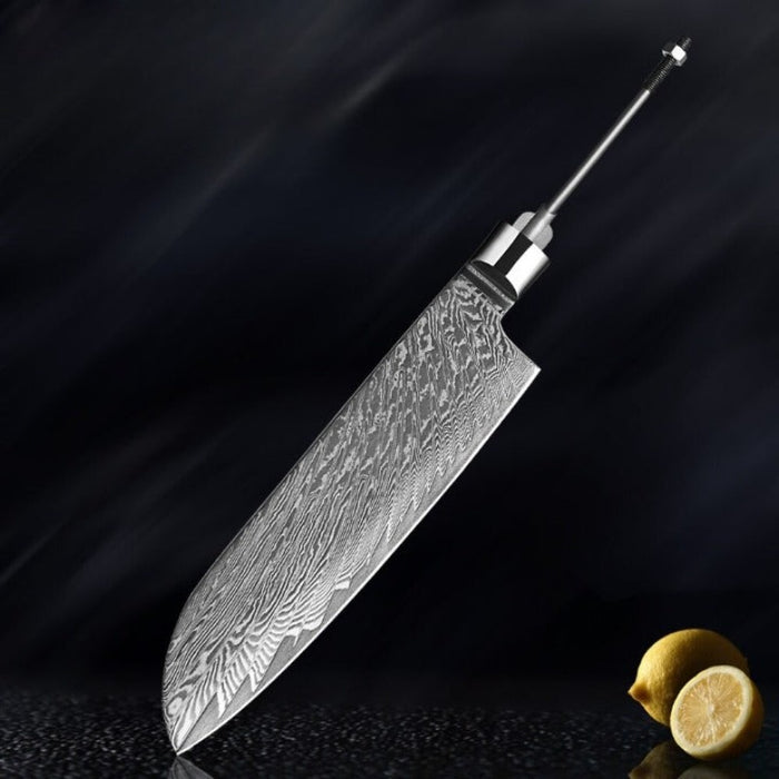 Damascus Steel High Hardness Blank Blades Kitchen Knives Set