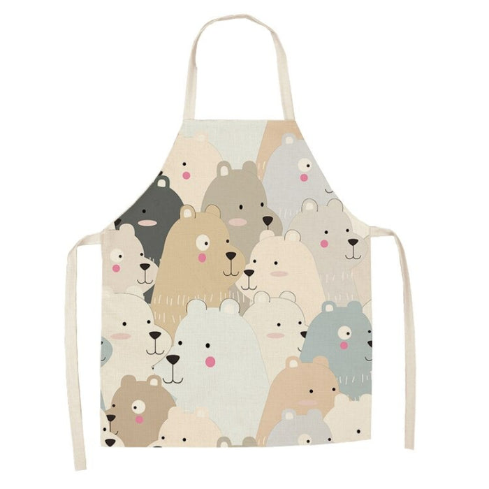 Printed Cartoon Teddy Bears Apron