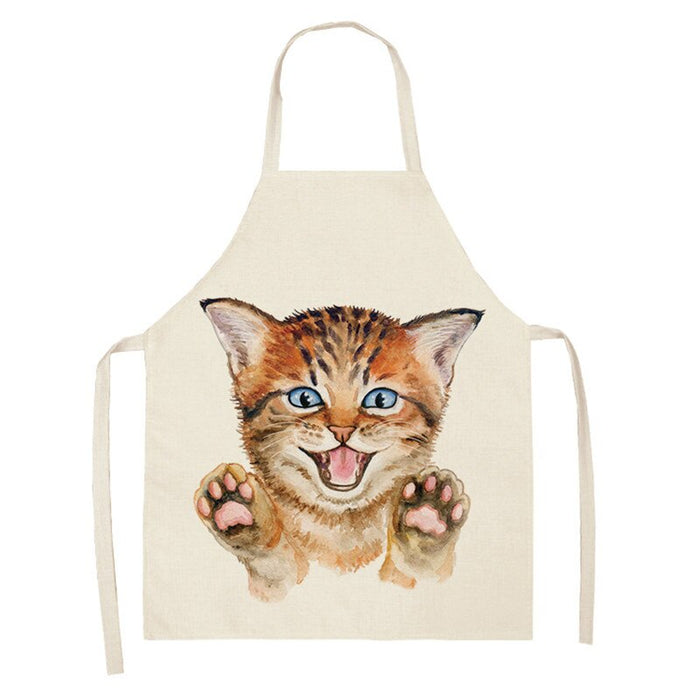 Cooking Cat Printed Sleeveless Apron