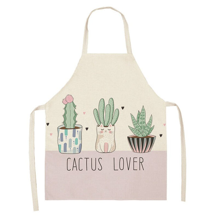 Cactus Plant Green Leaf Pattern Apron