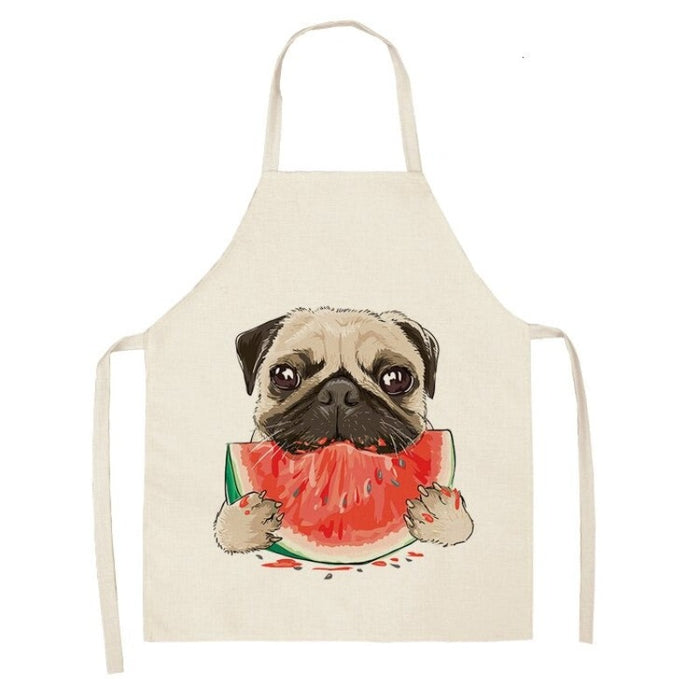 Pug Graphic Print Apron