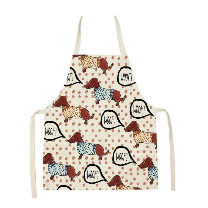 Printed Cartoon Dogs Cleaning Apron