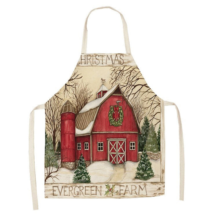 Artistic Christmas Print Kitchen Apron