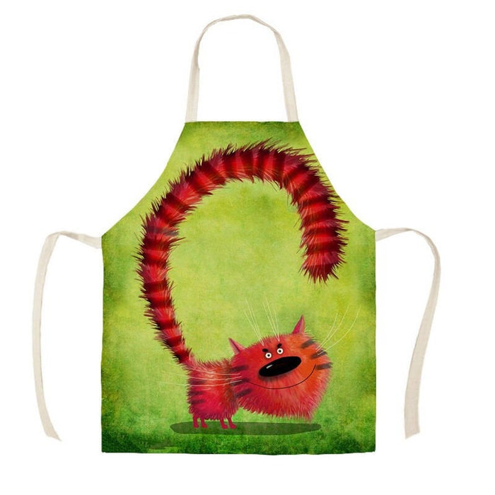 Big Tail Cartoon Cats Printed Aprons