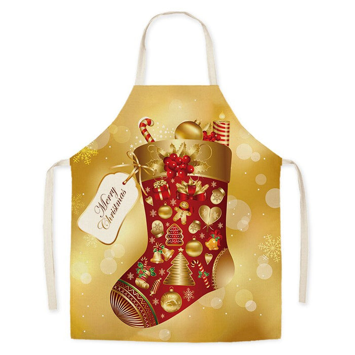 Christmas Cartoon Style Print Kitchen Apron