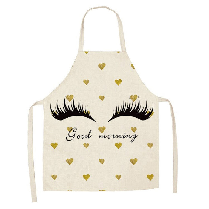 Cartoon Eyelashes Pattern Kitchen Apron