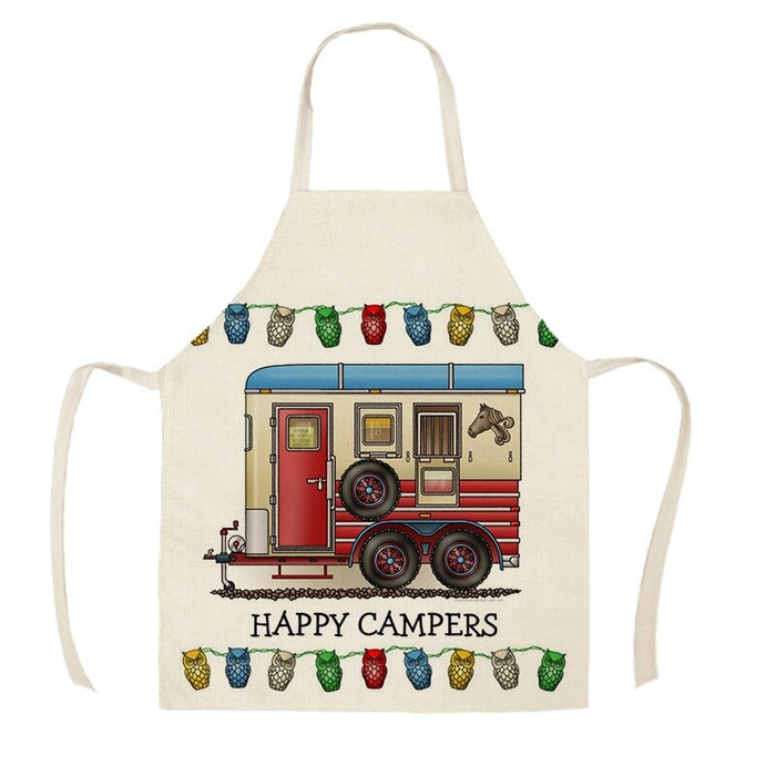 Printed Camping Vans Sleeveless Aprons