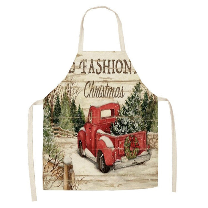 Artistic Christmas Print Kitchen Apron