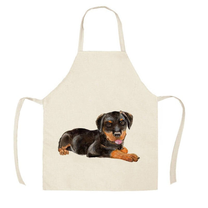 Sleeveless Dog Printed Aprons