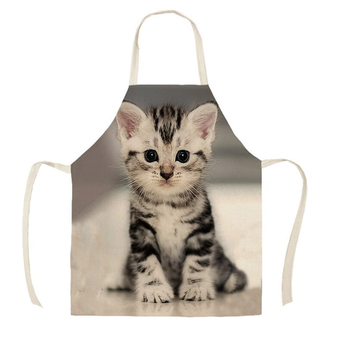 Cat Print Kitchen Sleeveless Apron