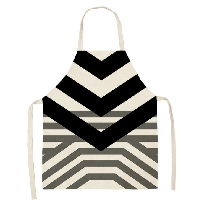 Geometric Print Linen Aprons