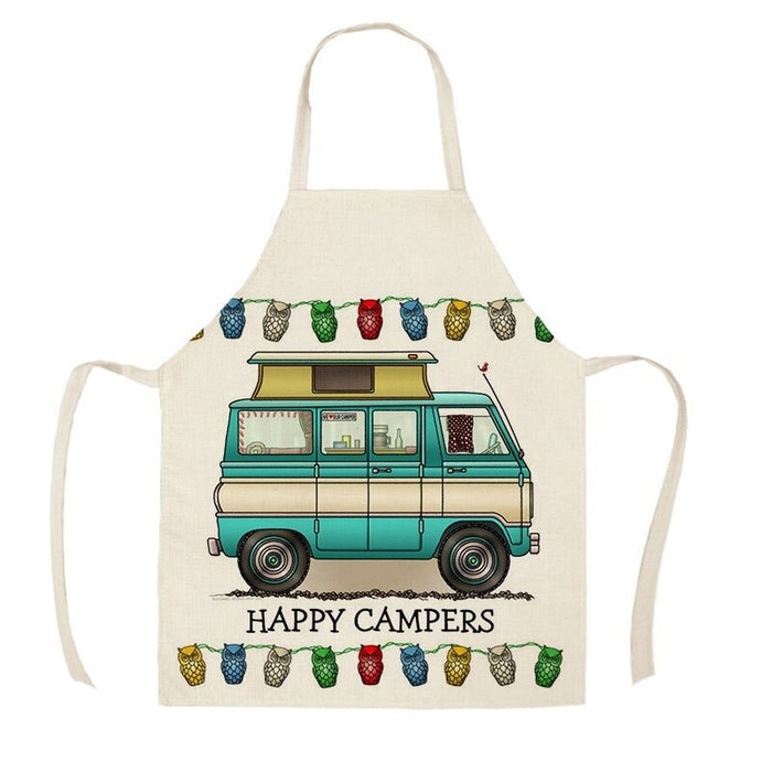 Printed Camping Vans Sleeveless Aprons